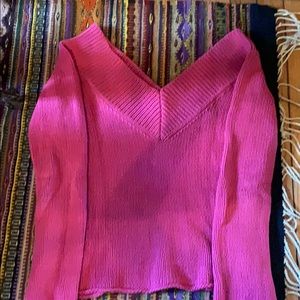 Mango V Neck Pink Sweater